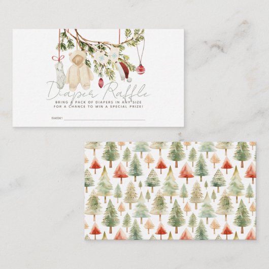 ホリデーベビー衣服洗濯おむつラッフルチケット エンクロージャーカード (正面/裏面)