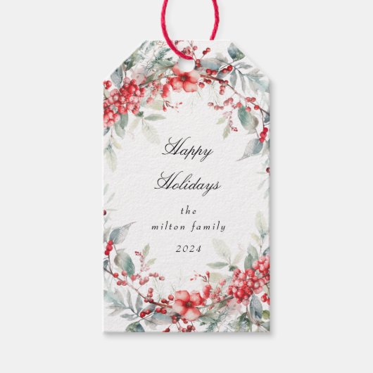 ホリデーベリクラシカルーズモノグラムギフトラベル ギフトタグ (正面)