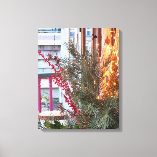 ホリデーベリーとライト – マーサズヴィネヤード キャンバスプリント (正面)