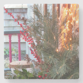 ホリデーベリーとライト – マーサズヴィネヤード ストーンコースター