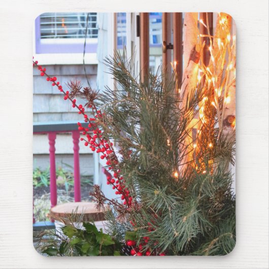 ホリデーベリーとライト – マーサズヴィネヤード マウスパッド (正面)