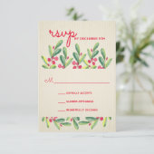 ホリデーベリーのグリーンが美しいクリスマスパーティー 出欠カード (スタンド正面)