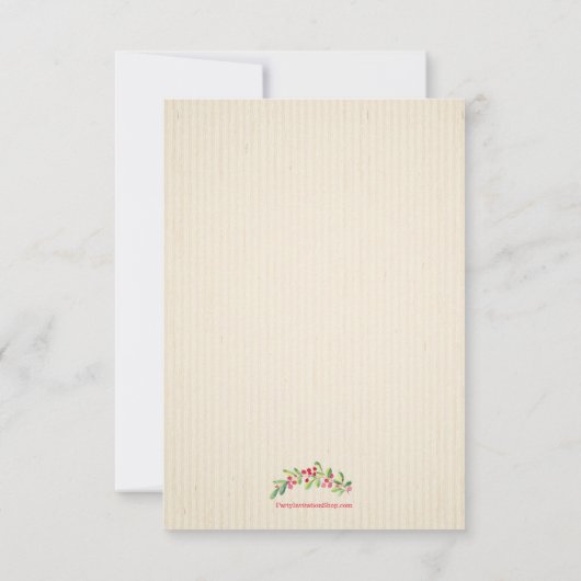 ホリデーベリーのグリーン クリスマスパーティ 出欠カード (裏面)