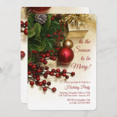 ホリデーベリーパーティー 招待状 (正面/裏面)