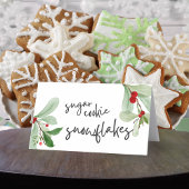 ホリデーベリー折り畳み食品、飲み物または座席表 プレイスカード