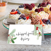 ホリデーベリー折り畳み食品、飲み物または座席表 プレイスカード