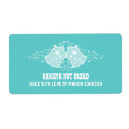 ホリデーベルとスワールベーキングラベル、アクア ラベル