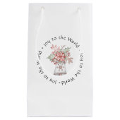 ホリデーベルウィズポインセチア抱き枕 – 小 スモールペーパーバッグ (正面)