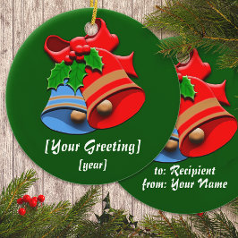 ホリデーベルズクリスマス セラミックオーナメント