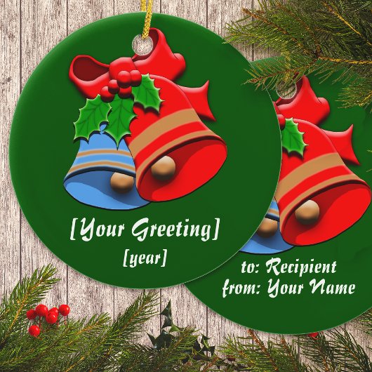 ホリデーベルズクリスマス セラミックオーナメント