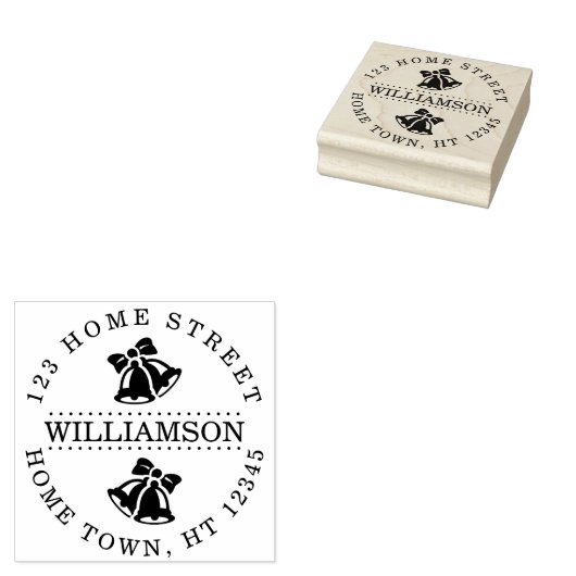 ホリデーベルズサーキュラーファミリーネーム差出人住所 ラバースタンプ (押印)