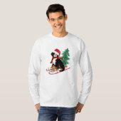 ホリデーベルネーズマウントドッグクリスマススレッド Tシャツ (正面フル)