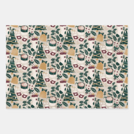 ホリデーベル&ツリーラッピング紙シート ラッピングペーパーシート