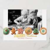 ホリデーベーキングクッキー写真 クリスマス箔押しカード 箔シーズンカード (正面)