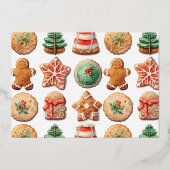 ホリデーベーキングクッキー写真 クリスマス箔押しカード 箔シーズンカード (裏面)