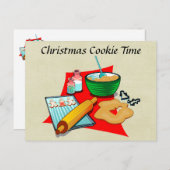 ホリデーベーキングクリスマスクッキー材料ベイカー シーズンポストカード (正面/裏面)