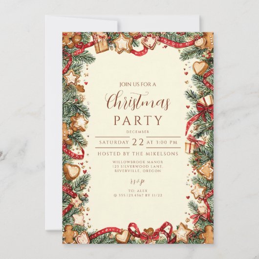 ホリデーベーキングクリスマス 招待状 (正面)