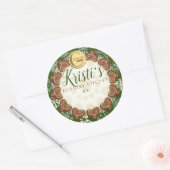 ホリデーベーキングジンジャーブレッドパーソナライズされたクッキー ラウンドシール (封筒)