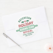 ホリデーベーキングチームクリスマスクッキーパーティーかわいい ラウンドシール (封筒)