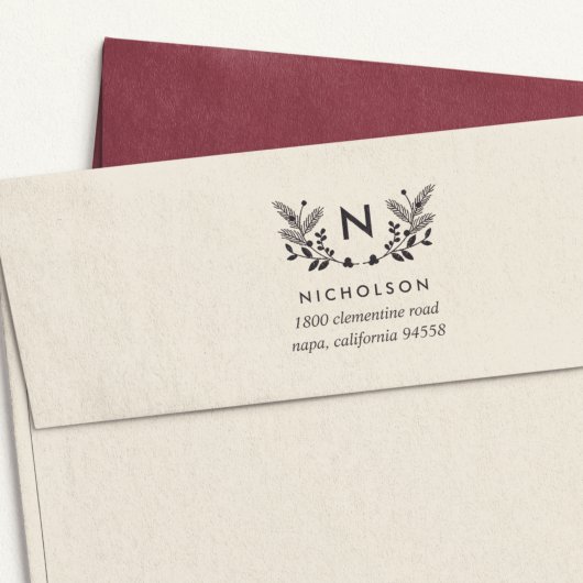 ホリデーベージュモノグラム差出人住所 セルフインキングスタンプ