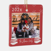 ホリデーペット両面クリスマスツリーファミリーフォト セラミックオーナメント (右)