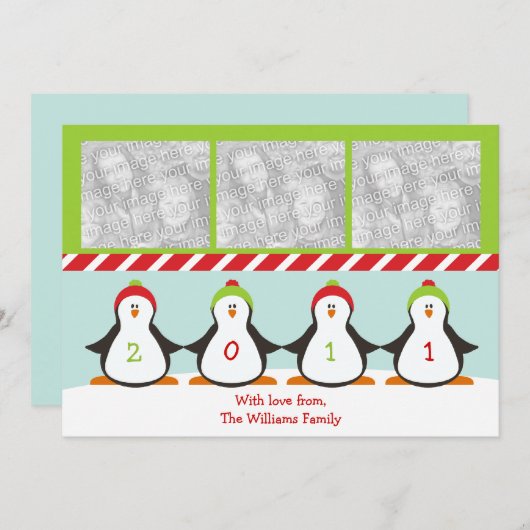 ホリデーペンギンズフォトカード シーズンカード (正面/裏面)
