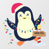 ホリデーペンギンデコール：ノースポール応援 ウィンドウサイン (シート)