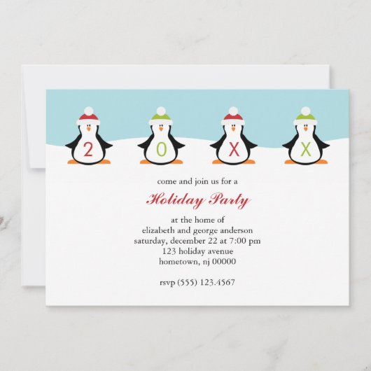 ホリデーペンギン招待状 招待状 (正面)