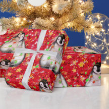 ホリデーペンギン – きらめく赤と緑のライト