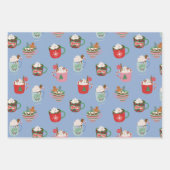 ホリデーホットココとジンジャーブレッドマンクッキー ラッピングペーパーシート (正面)