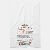 ホリデーホットココアレシピクリスマス キッチンタオル (縦)