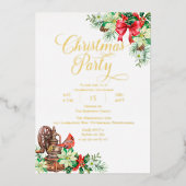 ホリデーホリエレガントーフローラクリスマスパーティー 箔招待状 (正面)