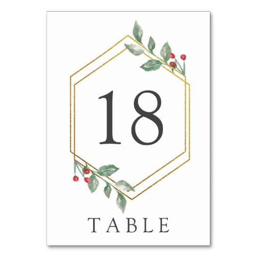 ホリデーホリエレガントーベリー金ゴールドフレーム テーブルナンバー (正面)