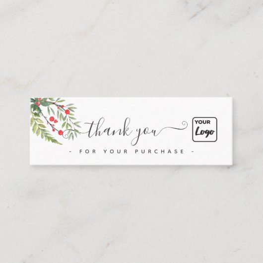 ホリデーホリーカスタムボタニカル感謝していロゴユー スキニー名刺 (正面)