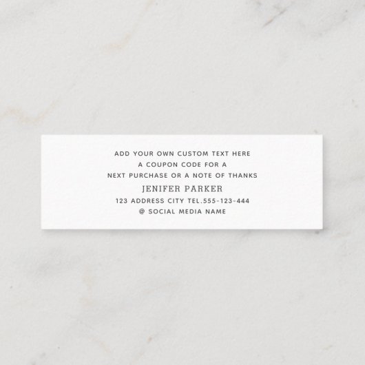 ホリデーホリーカスタムリース感謝していのロゴが好き スキニー名刺 (裏面)