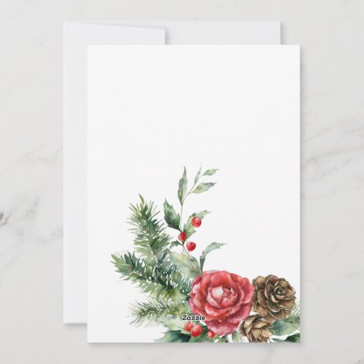 ホリデーホリークリスマスパーティの招待状 シーズンカード (裏面)