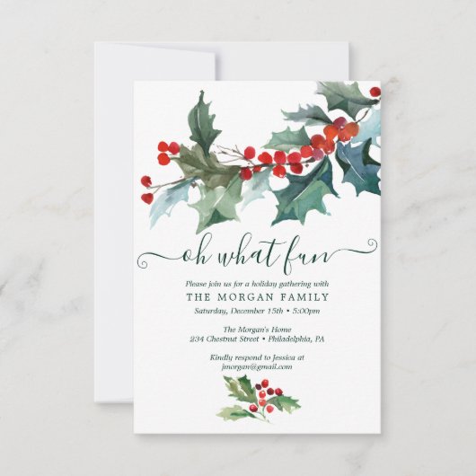 ホリデーホリークリスマスパーティの招待状 招待状 (正面)