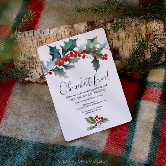 ホリデーホリークリスマス招待状 招待状
