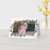 ホリデーホリーフォトグリーティングカード カード (黄色い花)