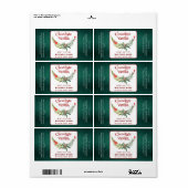 ホリデーホリーブランチタイポグラフィ製品ラベル ラベル (フルシート)