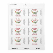 ホリデーホリーブランチタイポグラフィ製品 ラベル (フルシート)