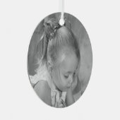 ホリデーホリーモノグラムパーソナライズされた写真 メタルオーナメント (正面右)