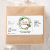 ホリデーホリーリースシンプル製品ラベル ラベル (インサイチュ)