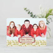 ホリデーホリー縁どテンプレートクリスマス シーズンカード (スタンド正面)