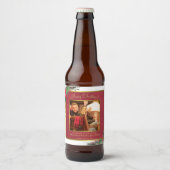 ホリデーホリー&パインメリークリスマスフォト ビールラベル (正面)