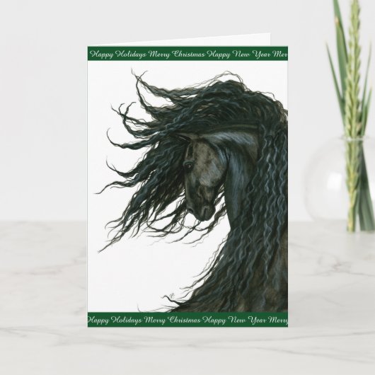 ホリデーホースグリーティングスフリジアンバイビアール シーズンカード (正面)