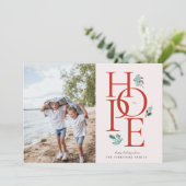 ホリデーホープモダンボタニカルベリーフォトレッド シーズンカード (スタンド正面)