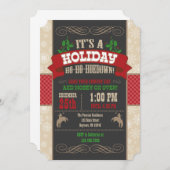 ホリデーホーホーホーホームダウンクリスマスパーティの招待状 招待状 (正面/裏面)