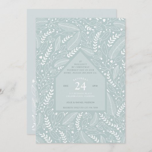 ホリデーホームクリスマスパーティー 招待状 (正面/裏面)