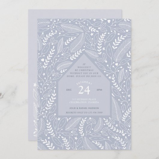 ホリデーホームクリスマスパーティー 招待状 (正面/裏面)